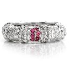CASSIS Diamond Pink Sapphire 18K Gold Eternity Stack Band Eternity Ring