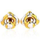 Marina B. Pardy Vintage 18K Two-Tone Gold Chestnut Clip-On Earrings