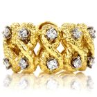 Vintage David Webb Diamond 18K Yellow Gold Platinum Infinity Eternity Band Ring