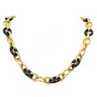 David Yurman 18K Yellow Gold Hematite 17 mm Link Necklace - Dover Jewelry