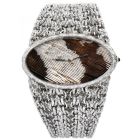 Vintage Corum 18K White Gold Oval Cow Two Tone Dial Ladies Wristwatch