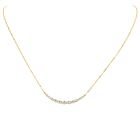 Estate Graduated 1.01cts Diamond 14K Yellow Gold Smile Pendant Chain Necklace