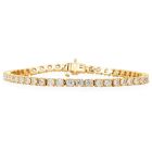 Estate 5.25cts Diamond 14K Yellow Gold Stackable Tennis Link Bracelet 