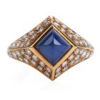 Vintage Certified Burma Natural No-Heat Sapphire diamond Ring 