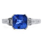 Tacori GIA 3.04 carat Cushion Ceylon Sapphire Diamond Platinum Engagement Ring