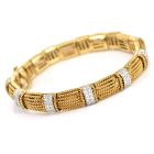  Vintage Roberto Coin Opera Diamond 18K Gold Rope Link Bracelet