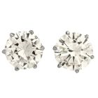 Estate 8.63cts Round Cut Diamond Platinum Stud Earrings-Dover Jewelry
