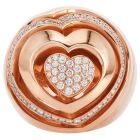Estate Diamond 18K Gold Abstract Heart Dome Cocktail Ring-Dover Jewelry
