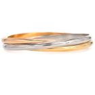 Cartier 18K Triple Tone Gold Interlocking 3 Trinity Bangle Bracelet-Dover Jewelry