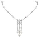 Bvlgari Diamond  Pearl 18K Gold Bulgari Circle Drop Necklace