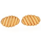Vintage 1970s Buccellati 18K Gold Oval Ridged Cufflinks|DoverJewelry|