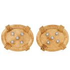 Vintage Retro Diamond 14k Yellow Gold Cufflinks – 1970s