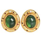 1970S Peridot 18K Gold Cabochon Textured Statement Earrings|Dover Jewelry|