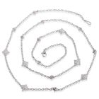 Judith Ripka Long Diamond Chain Necklace in 18k White Gold