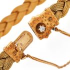 Antique Victorian Braided Diamond Bracelet in 14k Yellow Gold
