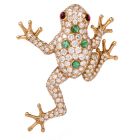 Oscar Heyman 7.27cts Diamond Frog Gold Pin Brooch