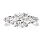 GIA Certified 3.41cts Round Brilliant Cut Diamond Platinum Engagement Ring