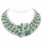 Diamond Emerald 18K Gold Collar Necklace 