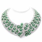 Impressive Vintage 142.50cttw Emerald Diamond 18K Gold Necklace |Dover Jewelry|
