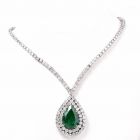 Stunning 48.05cts Emerald & Diamond Riviera Pendant Necklace