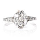 Antique Art Deco Cushion Diamond Platinum Engagement Ring