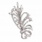 Vintage Retro 15.69cts Diamond Platinum Floral Bouquet Lapel Brooch