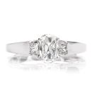 Tacori GIA Cushion Diamond Platinum Three Stone Engagement Ring 