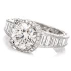 Tacori GIA Diamond Halo Baguette Eternity Platinum Engagement Ring