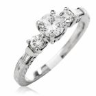 Tacori Diamond Platinum 3 Stone Engagement Semi-mount Ring