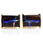 Estate Boulder Opal 18K Yellow Gold Men’s Cufflinks 