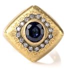 Vintage Buccellati Diamond Sapphire 18K Statement Ring