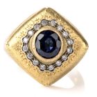 Vintage Buccellati Diamond Sapphire 18K Statement Ring - Dover Jewelry