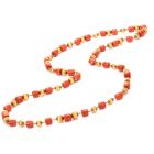 Vintage Red Coral 32 Inch 10K Strand Necklace