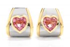 Dover Jewelry Marina B. Pink Tourmaline Heart 18K Earrings