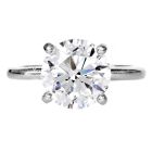 Classic 3.01ct G VVS2 Brilliant Round Platinum Solitaire Engagement Ring