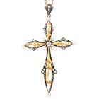 Vintage Diamond Pearl 18K Gold Cross Pendant|Dover Jewelry|