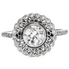  1.02Carats Old European Diamond Platinum Engagement Ring |Dover Jewelry|