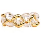 Seaman Schepps Rock Crystal 18K Gold Large Link Bracelet-Dover Jewelry