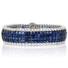 Mystery-Set Sapphire and Diamond 18k Gold Cocktail Bracelet