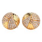 Cartier Vintage 5.50 carats Diamond 18K Gold Dome Clip On Earrings