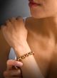 Italian Circular 18K Yellow Flexible enameled Link Bracelet