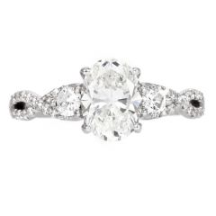 Custom Order: GIA 1.75CT Oval Cut Diamond Braided Shank Engagement Ring