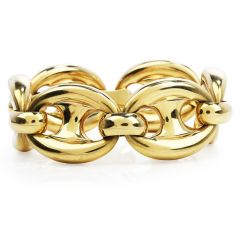 Vintage Carlo Weingrill 1970s 18K Gold Designer Link Bracelet