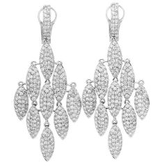 Estate 7.29ct Diamond White Gold Dangle Drop Chandelier Earrings