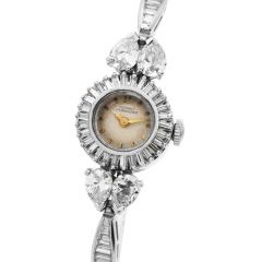 Girard Girard Perragaux Diamond Platinum Ladies Watch Bracelet