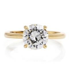 Classic 2.01cts  GIA Round Cut Diamond 14K  Yellow Gold Solitaire Engagement Ring