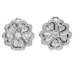 Estate 18k Circular 1.88cts Diamond clip-on earrings