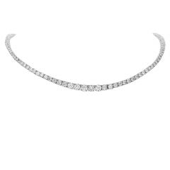 Vintage Classic 17.65cts Diamond Riviera 18k Gold Necklace