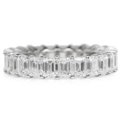 Oval 4.60cts Diamond Platinum Eternity Band Ring Size 5.4