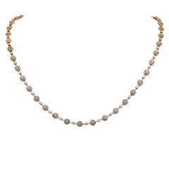 Stella J. Designer 8.30cts Diamond 18K Rose Gold 21" Halo Link Necklace 